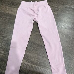 Pale pink ribbed  OQQ scrunch butt lifting leggings size XL